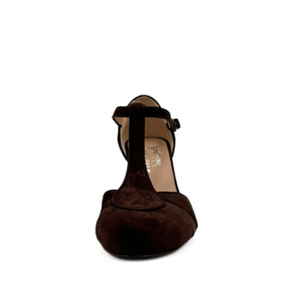 Mulberry Suede T-Strap Heels