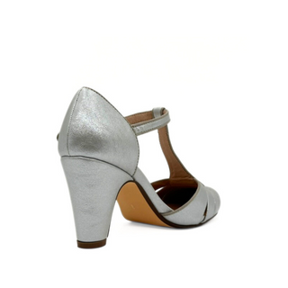 Mulberry Metallic T-Strap Heels