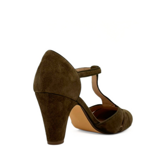 Mulberry Suede T-Strap Heels