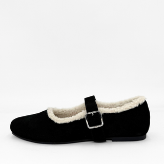 Elka Shearling-Lined Mary Jane Flats