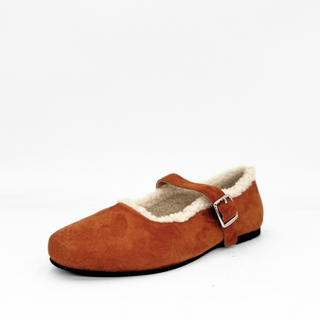Elka Shearling-Lined Mary Jane Flats