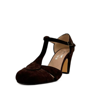 Mulberry Suede T-Strap Heels
